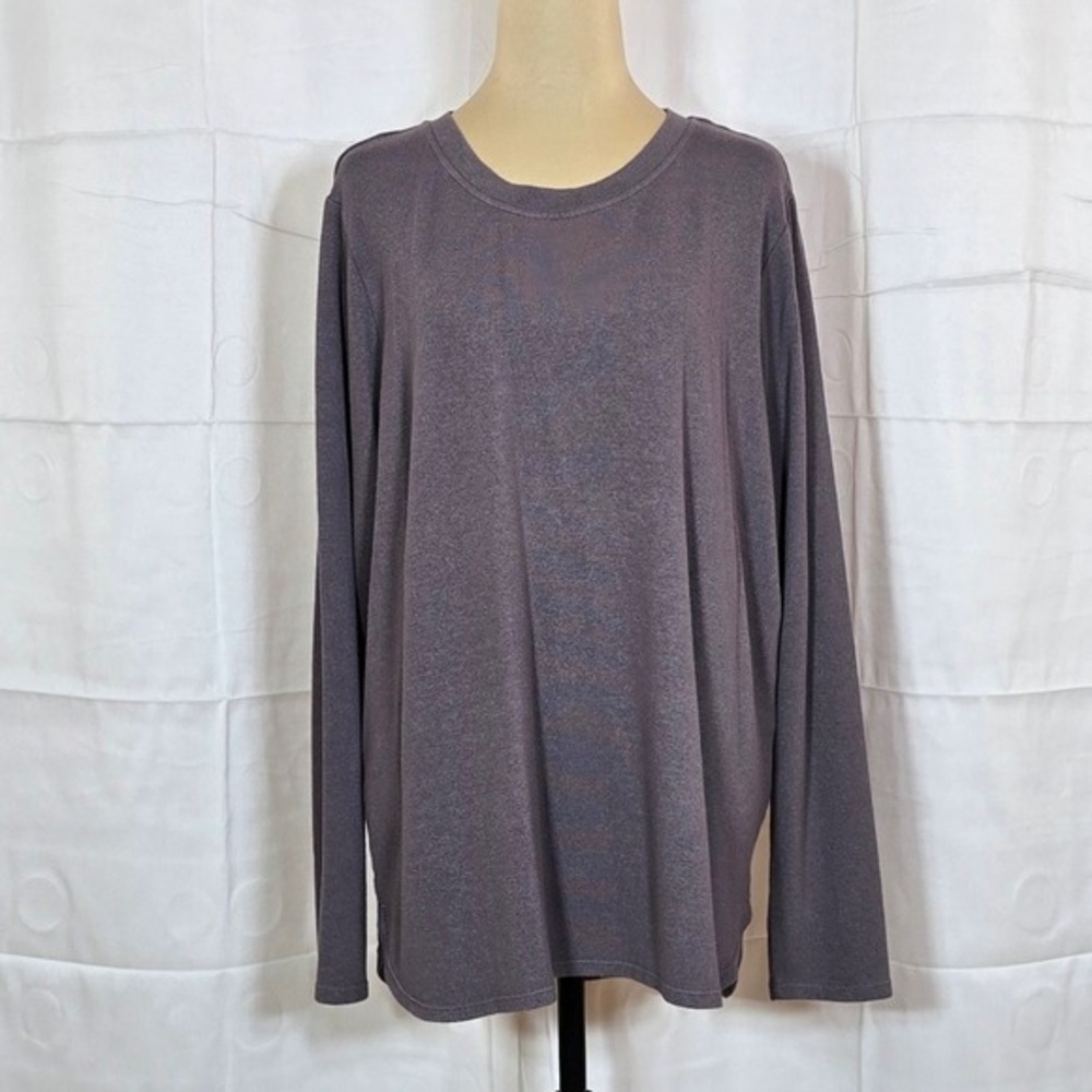 Matty M Women XXL Purple-Gray Long Sleeve Crew Neck Lightweight Sweater - Picture 1 of 5